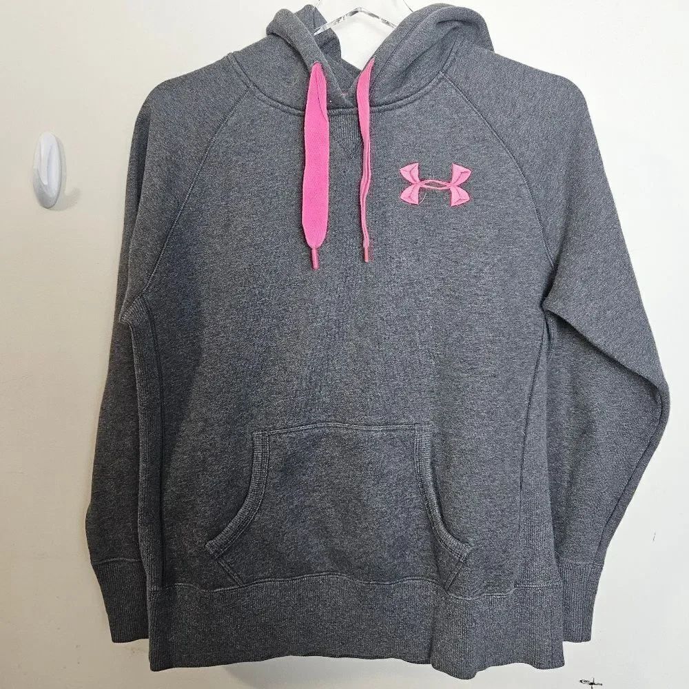 Under Armour Hoodie Women’s S Storm Loose Cold Gear Fleece Sweaters  pink logo